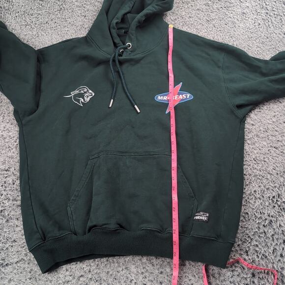 Mr Beast Hoodie Adult Small Green Pullover Fleece YouTube Sweatshirt Graphic - Picture 4 of 6